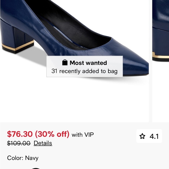 Calvin Klein Blue and Gold Heels with Sleek Design - Picture 5 of 5